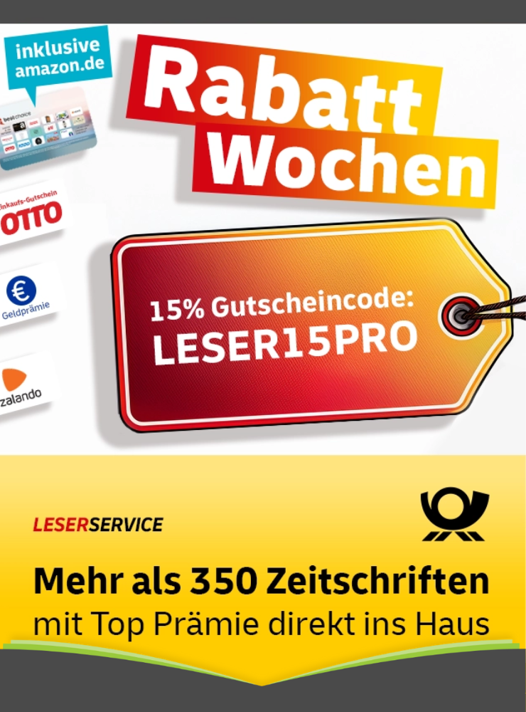 15% Rabatt beim Leserservice