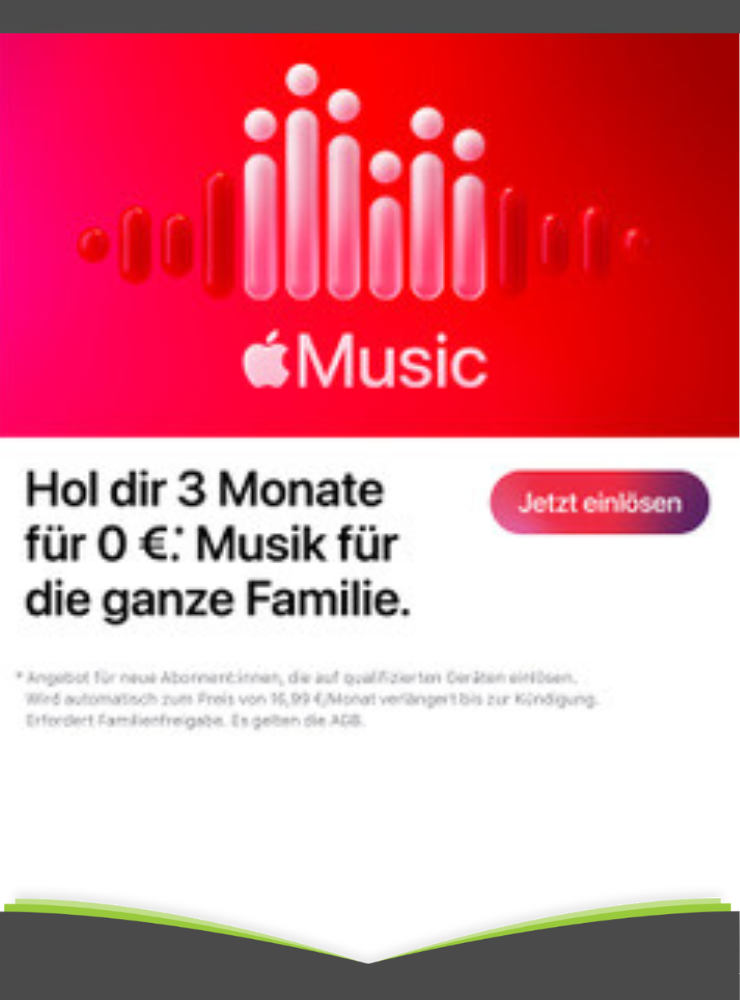 3 Monate Apple Music Family kostenlos