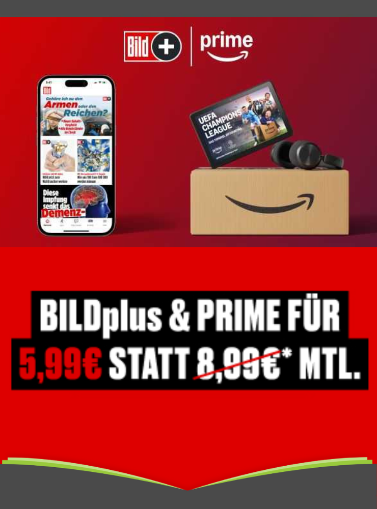 Amazon Prime + BILDplus für 5,99€ mtl.