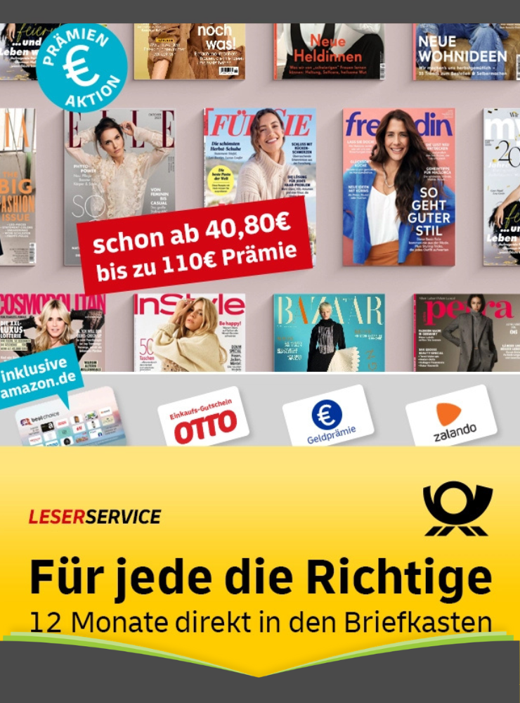 Freundin Abo für 96,20 € + 95 € Amazon-Gutschein