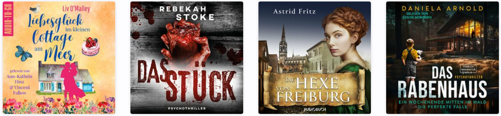 Auswahl an Hörbüchern bei Deezer.