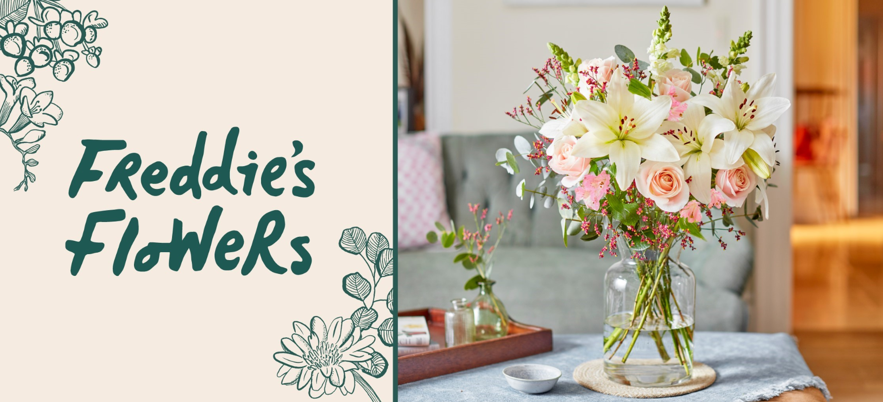 Ein Blumenstrauß in einer Vase.