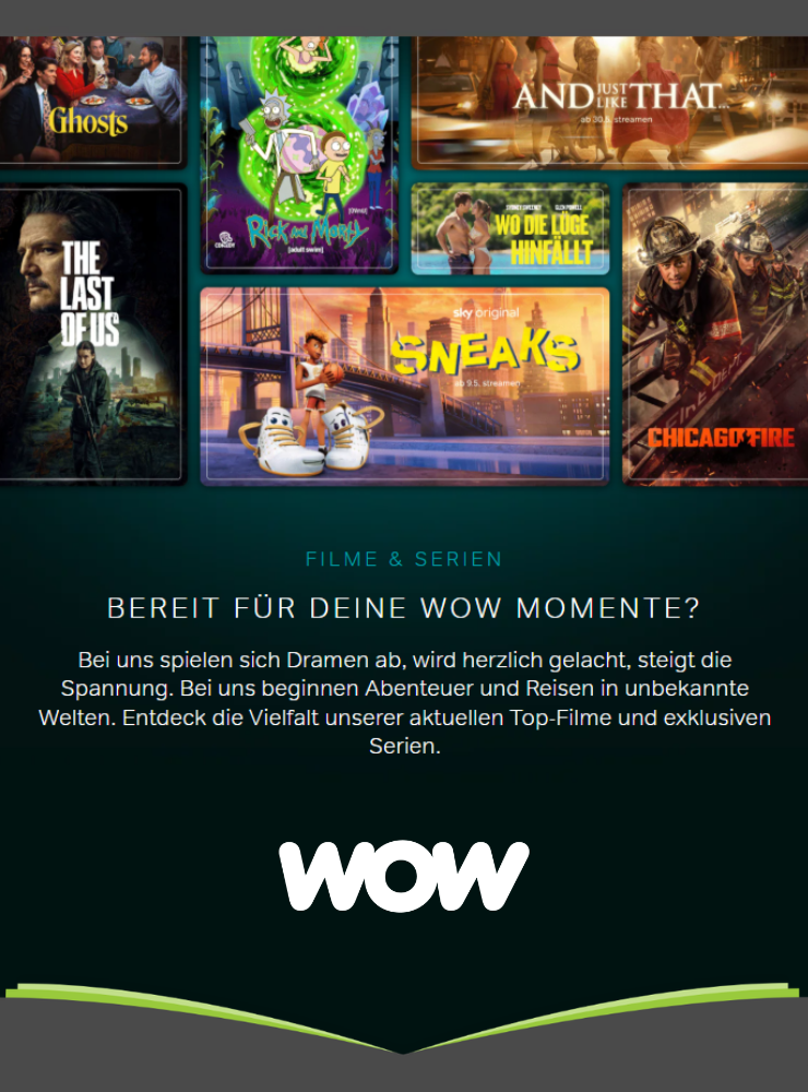 1 Jahr WOW Filme & Serien für 2,98€ mtl.