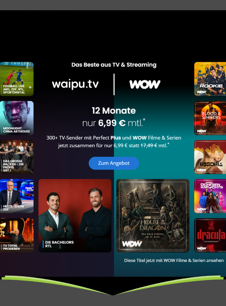 waipu.tv & WOW für 6,99 € mtl.