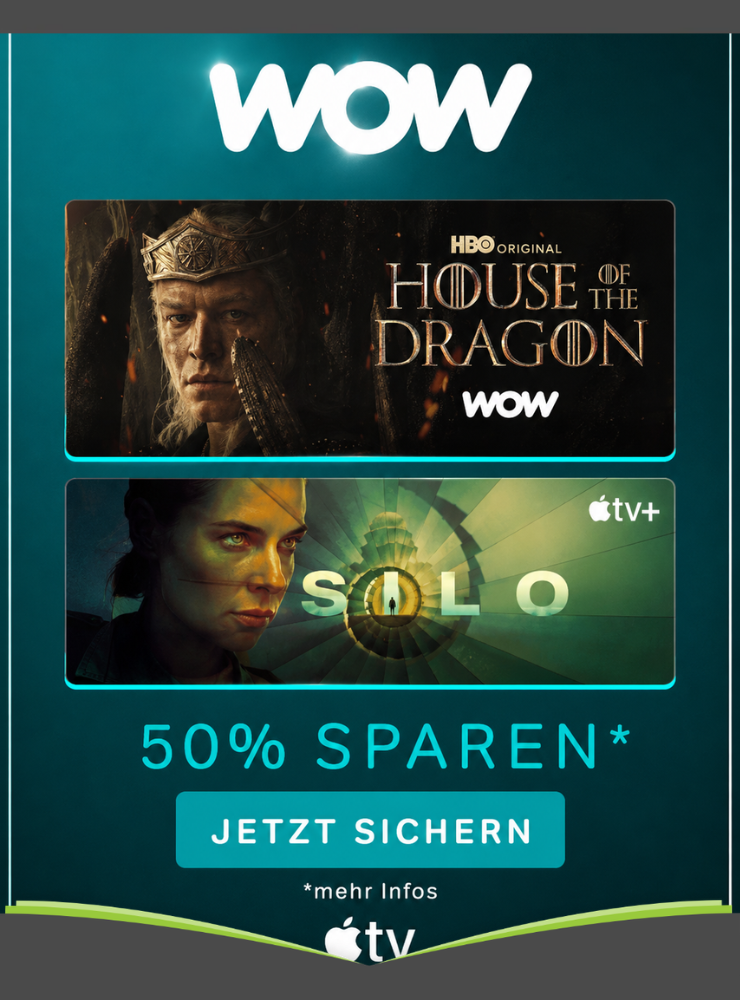 WOW Filme & Serien + Apple TV für 9,95€ mtl.