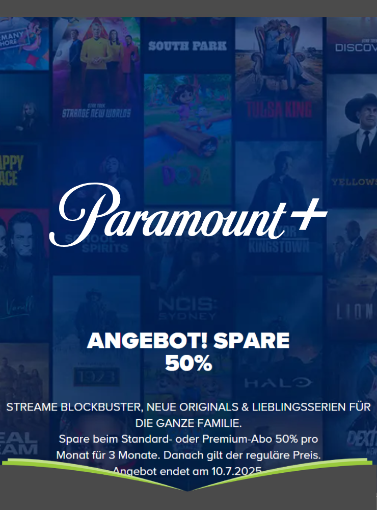 3 Monate Paramount+ mit 50% Rabatt
