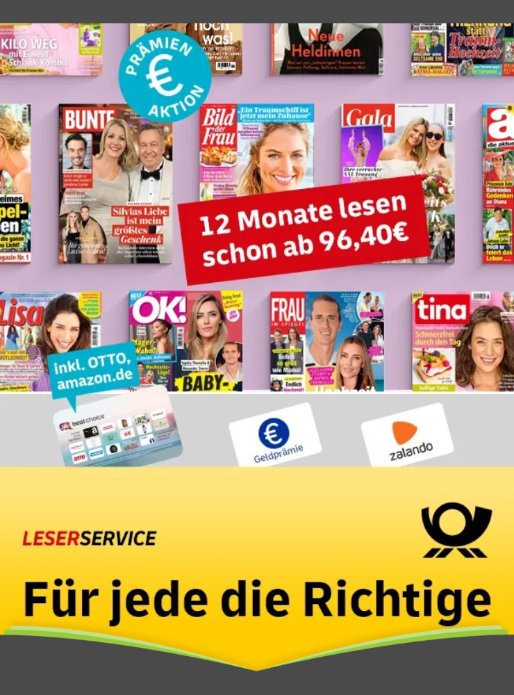 Frauenmagazine mit Prämienerhöhungen