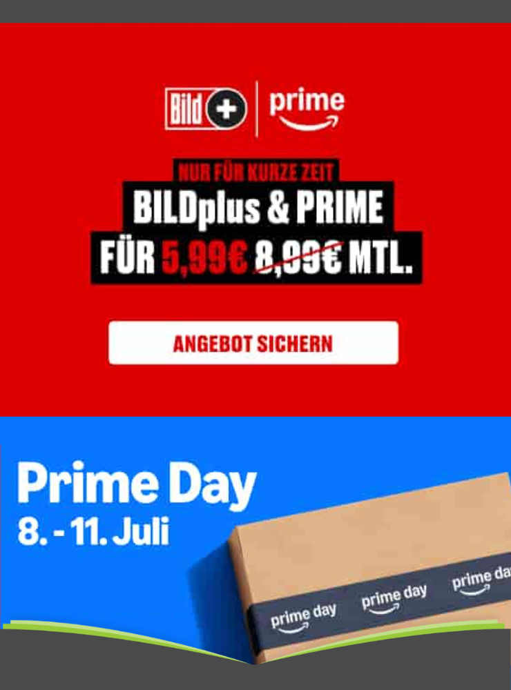 Amazon Prime + BILDplus für 5,99€ mtl.